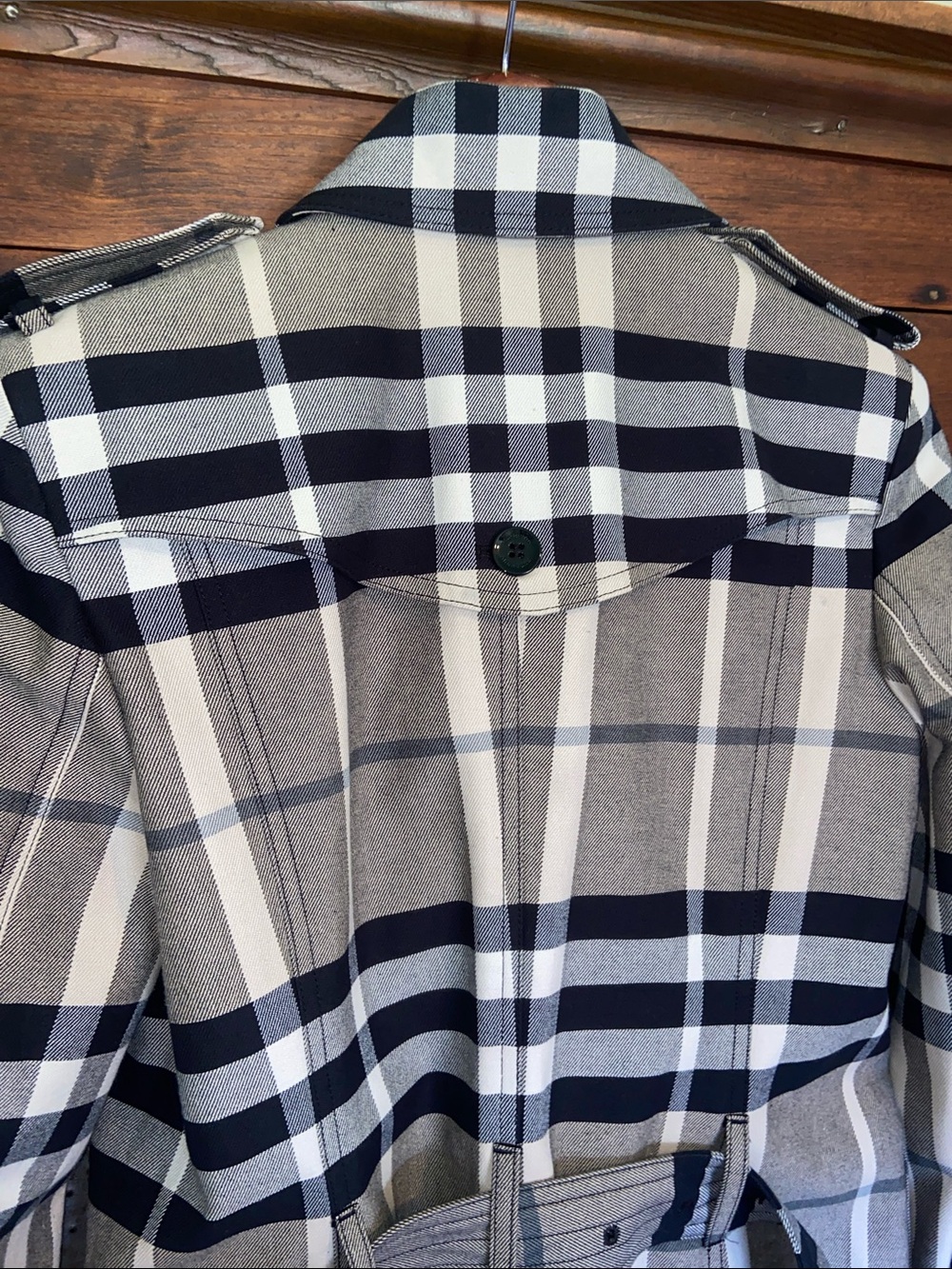 Burberry Plaid Trench Jacket Coat Size 6 - Picture 10 of 11